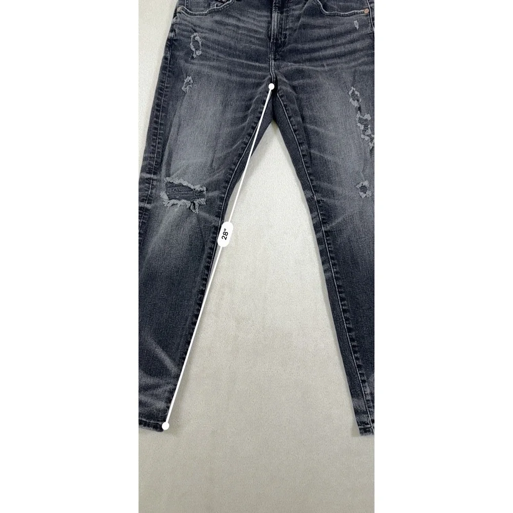 American Eagle Outfitters Air flex+ Distressed Black Slim Fit Jeans Size 34X30